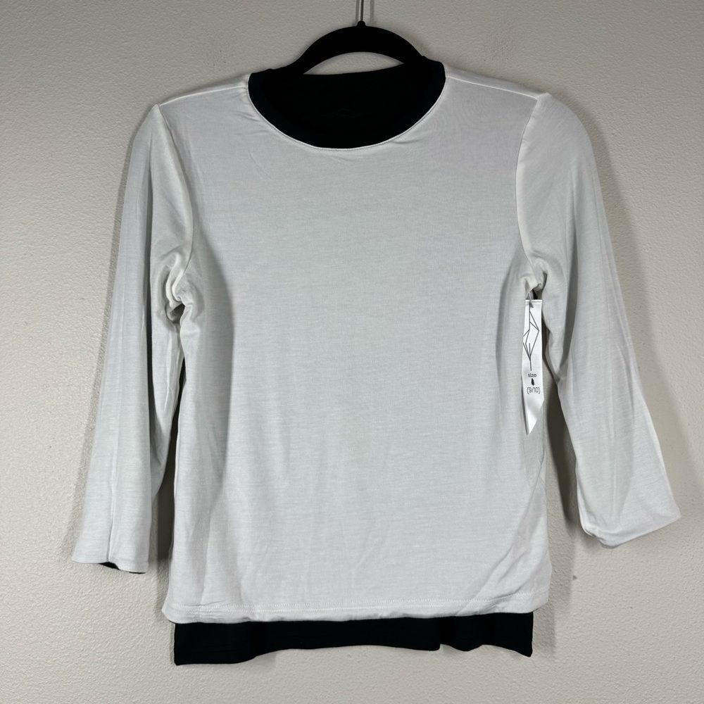 NWOT Age To Come Apparel Yom Long Sleeve Reversible Tee Modal Black White 9/10